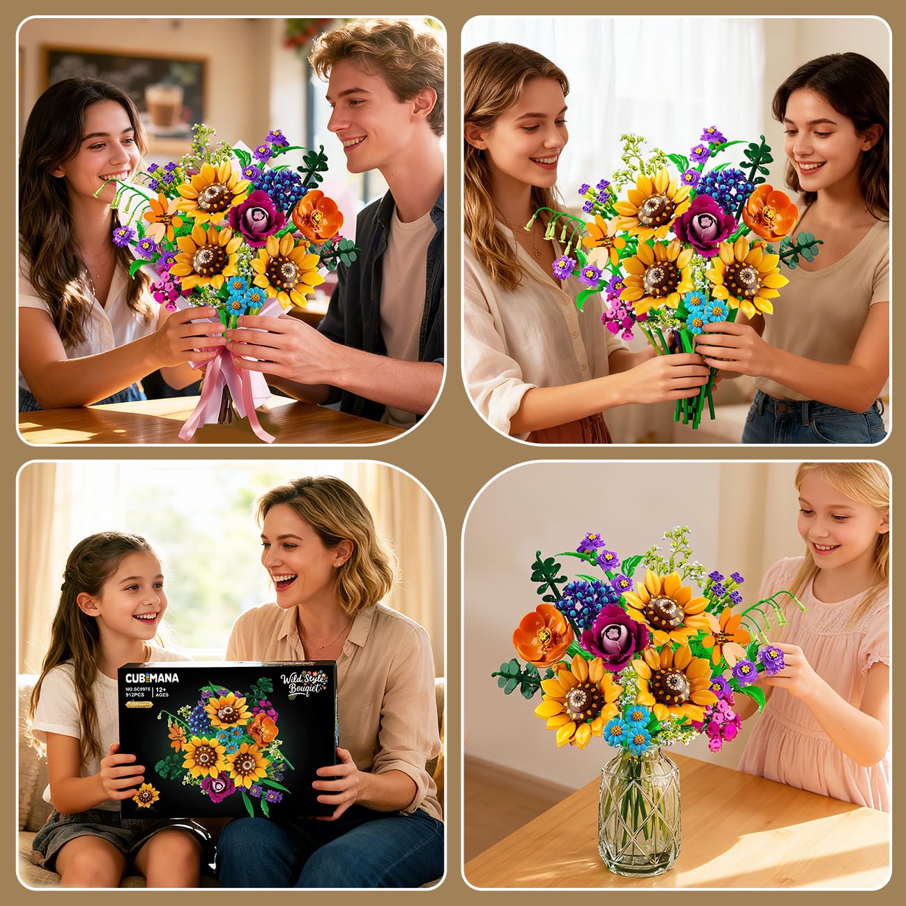 CUBIMANA No watering required floral display stays vibrant on your desk.
