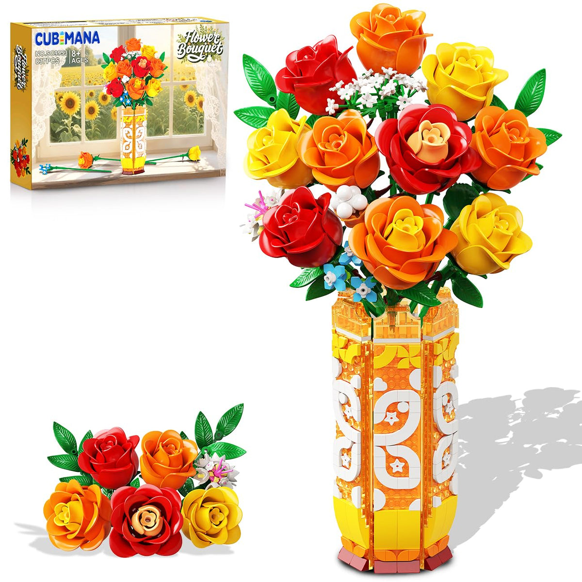 CUBIMANA flower bouquet building set for elegant home decor