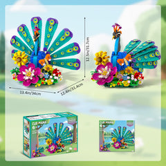 CUBIMANA Flowers Peacock Building Set: artful decor for living rooms and offices