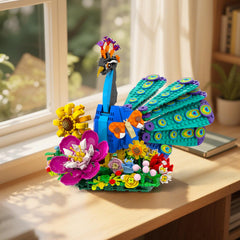 CUBIMANA Flowers Peacock Building Set: rainbow composition sparks imaginative display