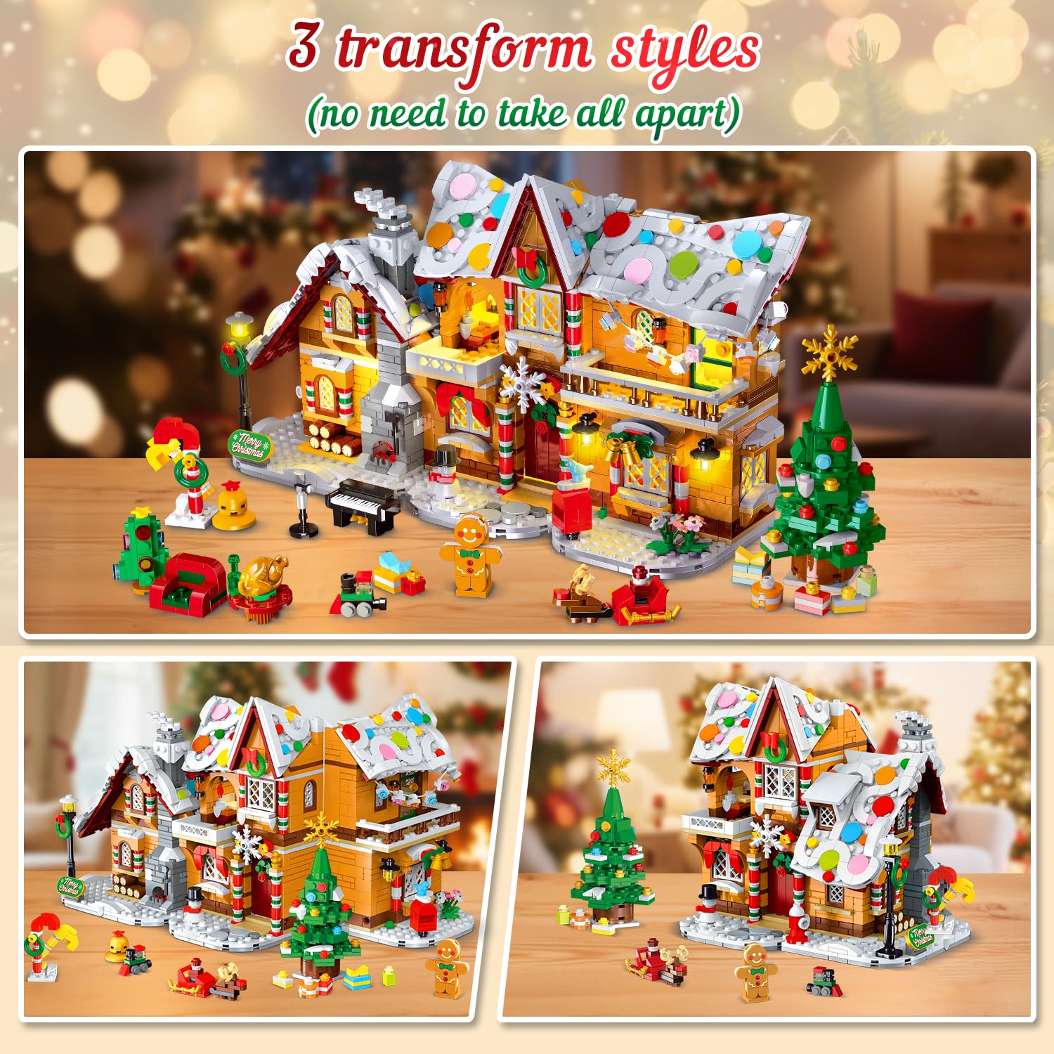 CUBIMANA candy-cane detail adds whimsical charm to a holiday village