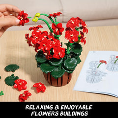 CUBIMANA home office decor with durable artificial geranium bonsai