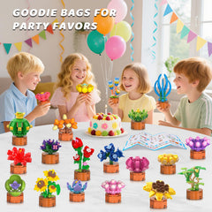 CUBIMANA kids swapping designs from a flower-themed set during a classroom party