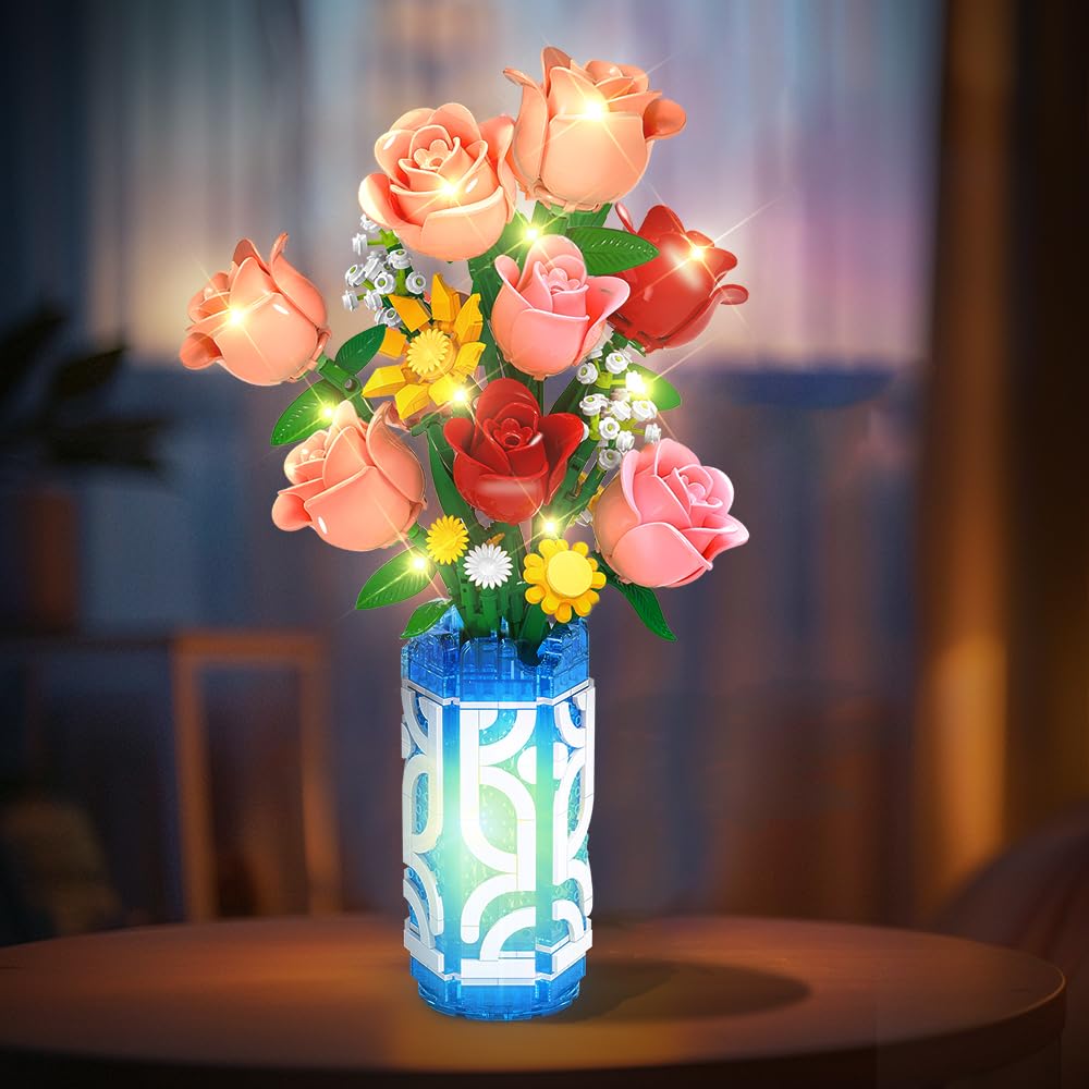 CUBIMANA mini roses and flowers with lifelike texture for display