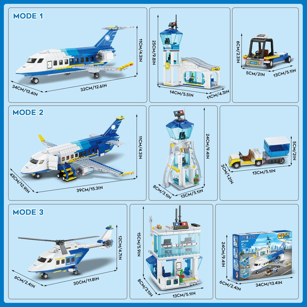 CUBIMANA packaging displays gift-ready airport playset.