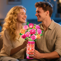 CUBIMANA pink rose detail, textured petals for lifelike display and tactile engagement.