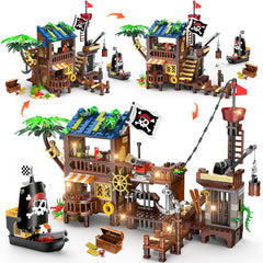 CUBIMANA pirate ship wharf LED-lit tavern interior for imaginative play