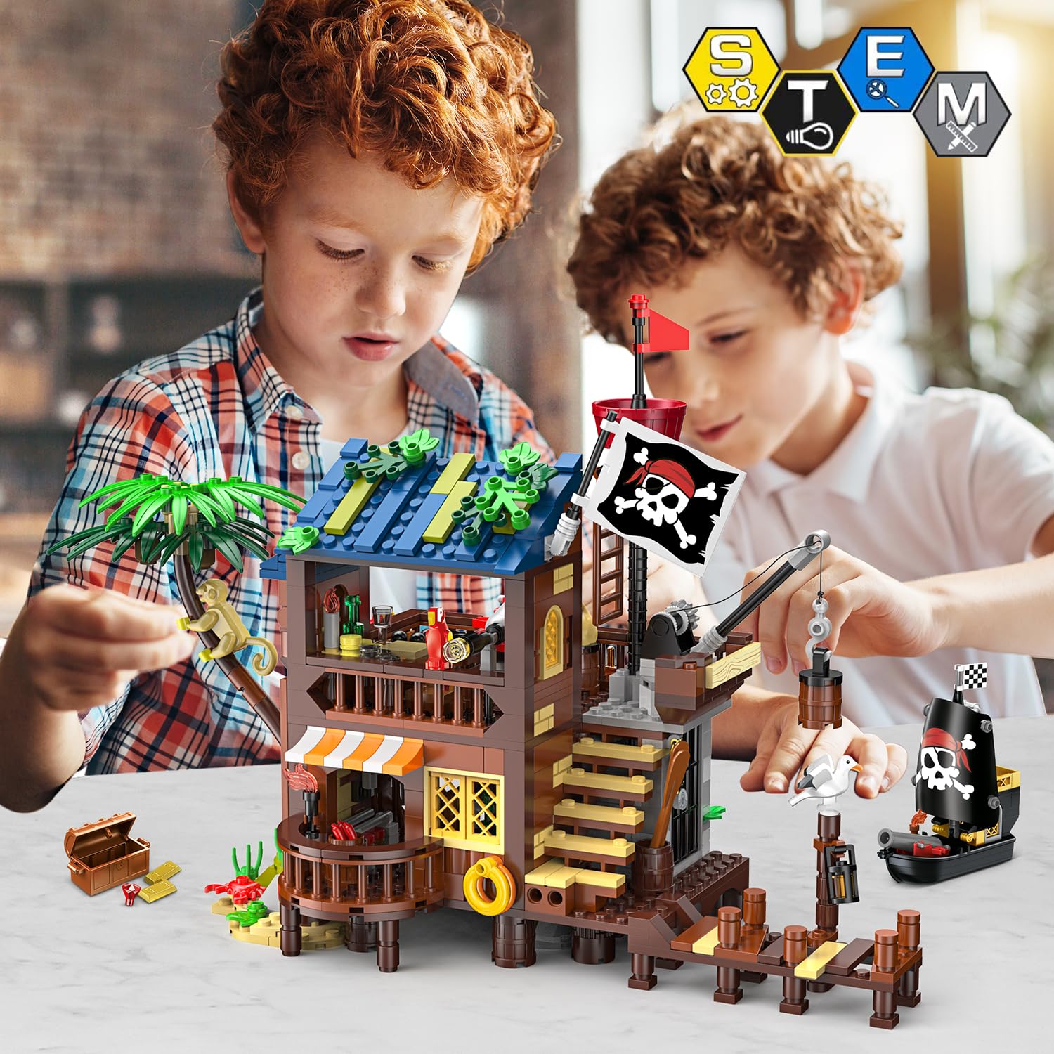 CUBIMANA pirate ship wharf treasure maps highlight exploration play