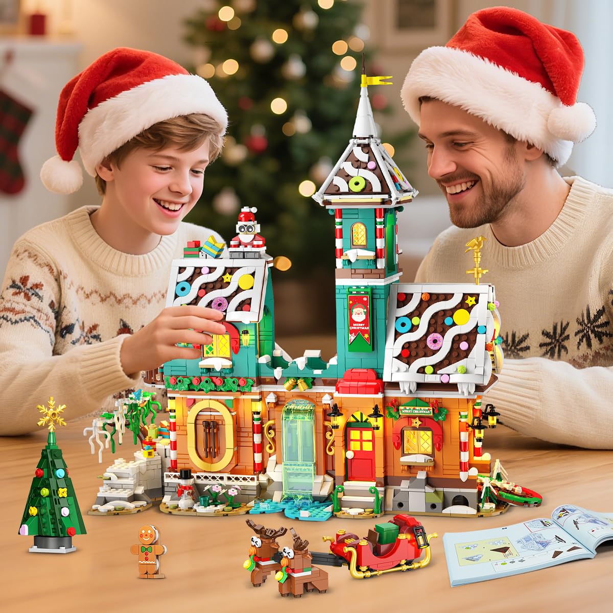CUBIMANA Santa sleigh and figures for scene-building.