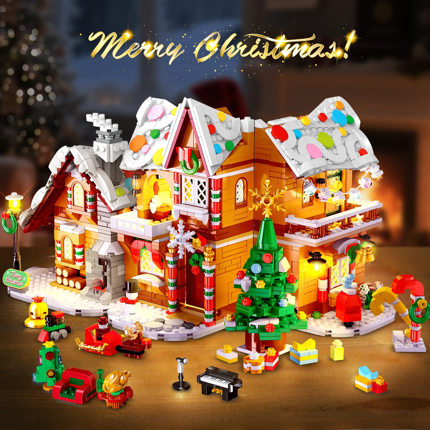 CUBIMANA snowy roof ornament detail enhances seasonal decor