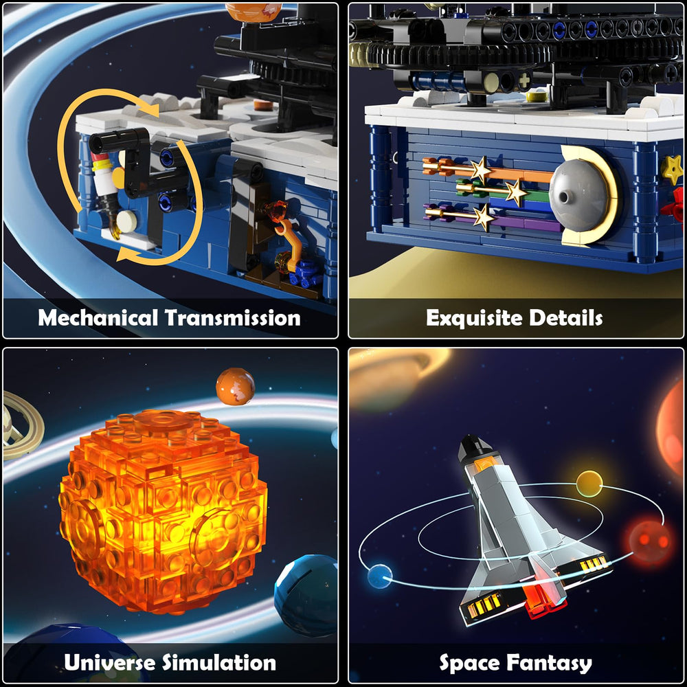 CUBIMANA eight-planet solar system shows orbiting planets around the sun