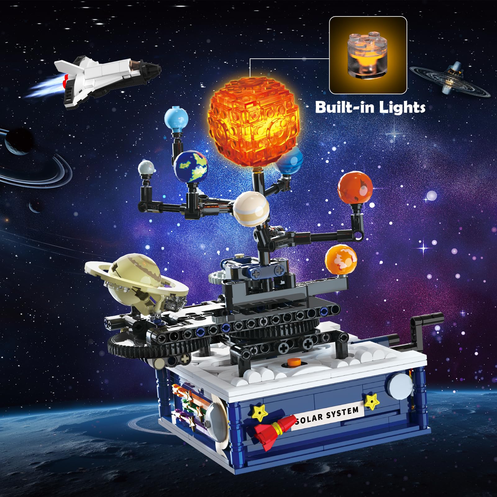 CUBIMANA solar system light effect highlights the glow for immersive night-time learning