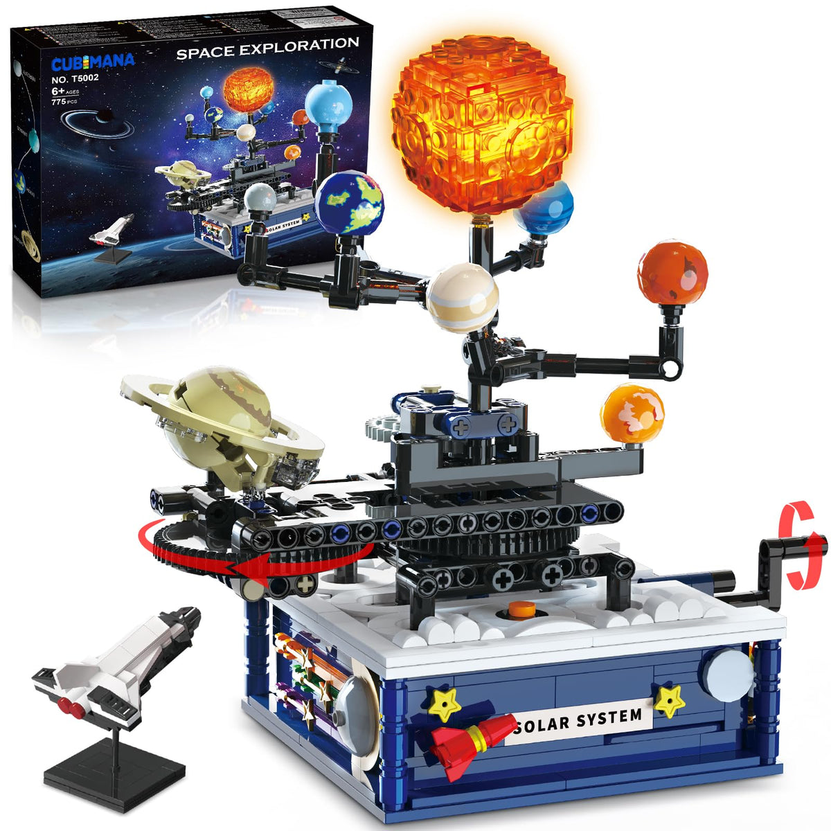 CUBIMANA solar system model with rotating planets around the sun for hands-on astronomy