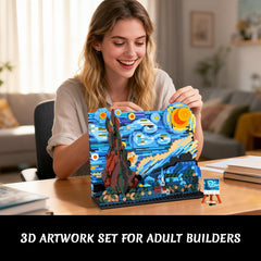 CUBIMANA Starry Night adult-puzzle-art in progress for a meditative build.