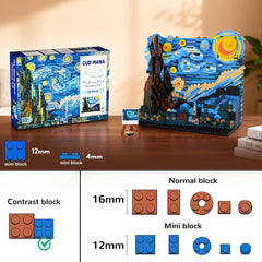 CUBIMANA Starry Night on a bookshelf becomes a conversation-worthy art piece.