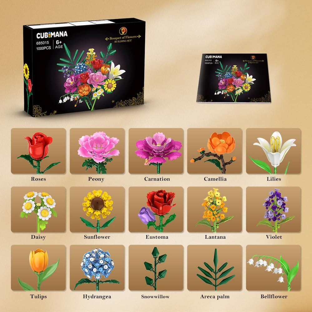 CUBIMANA violet bouquet building set adds delicate color to spaces