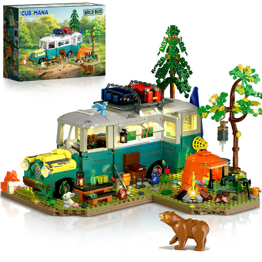 Cubimana Wilderness bus exterior with retro design for desk decor.