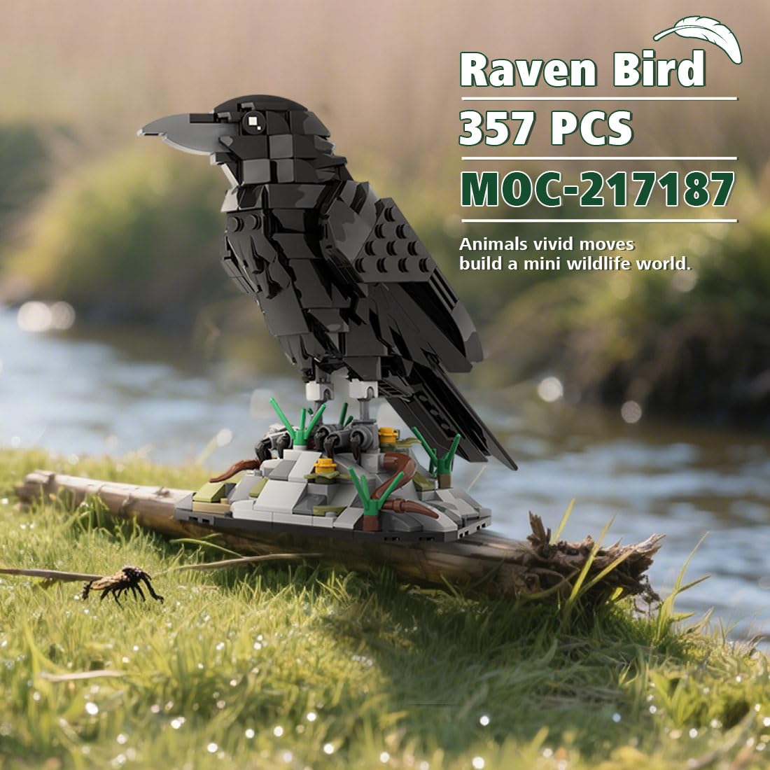 CubiMythx raven bird model ready for display after building