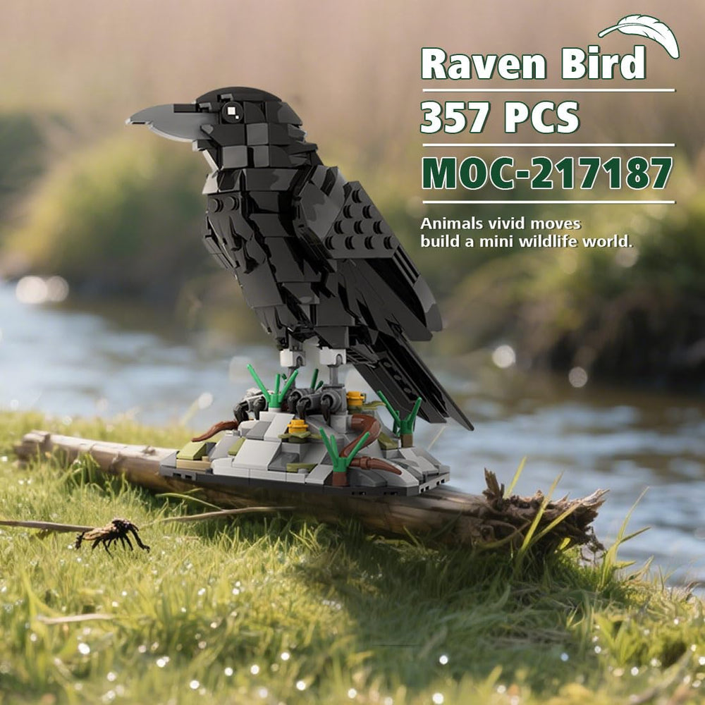 CubiMythx raven bird model ready for display after building