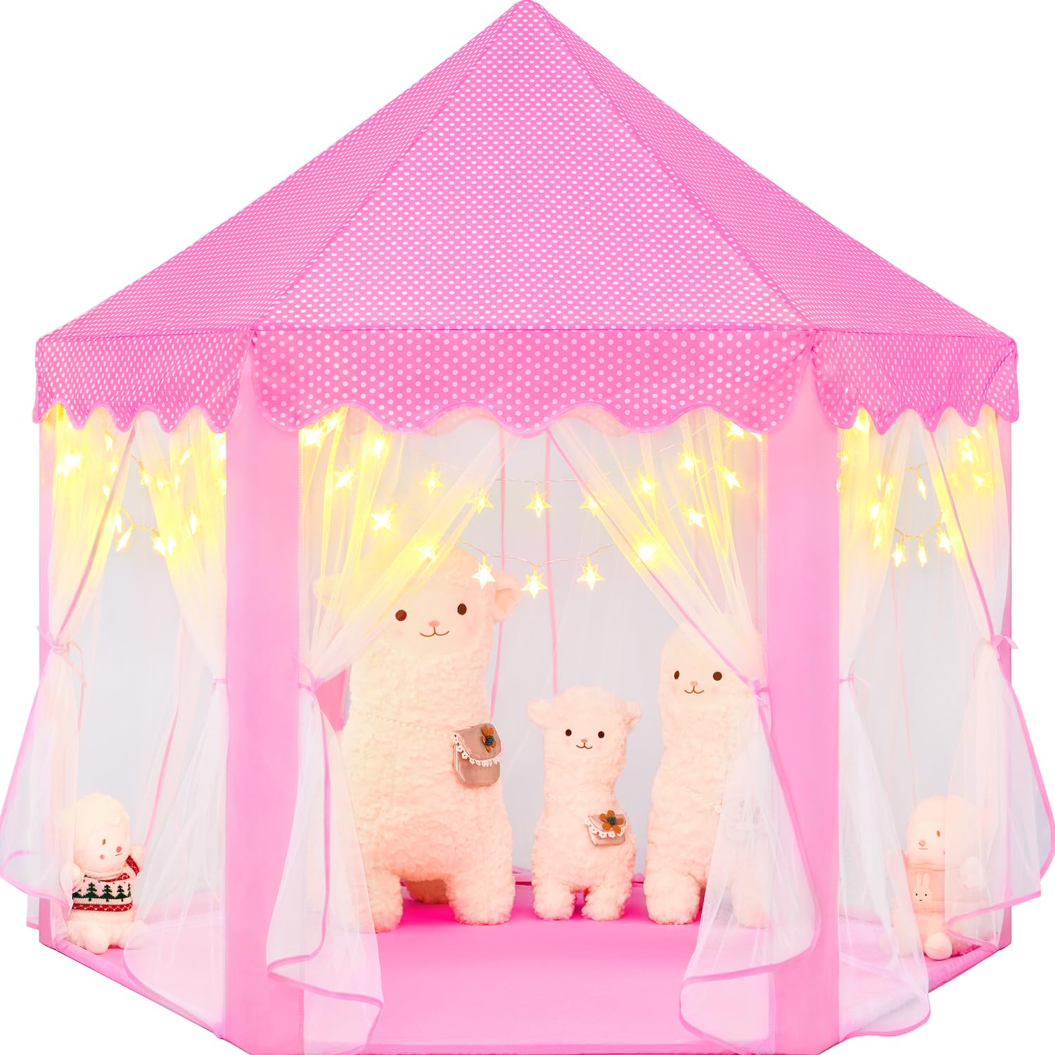 CubNbud Princess Tent with star lights for magical indoor play