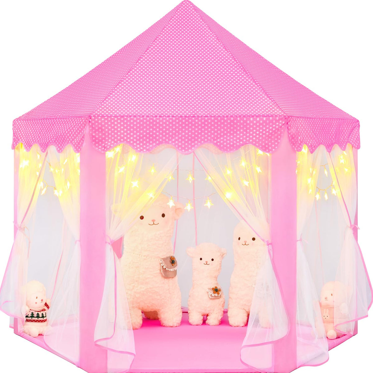 CubNbud Princess Tent with star lights for magical indoor play