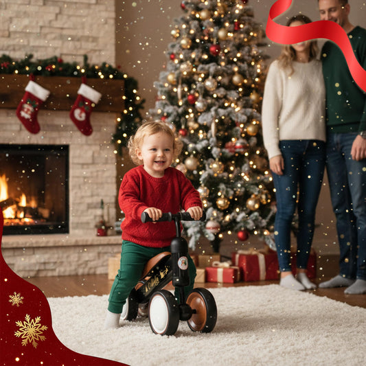 Cubuly bike side view with colorful lighting wheels for nighttime play.