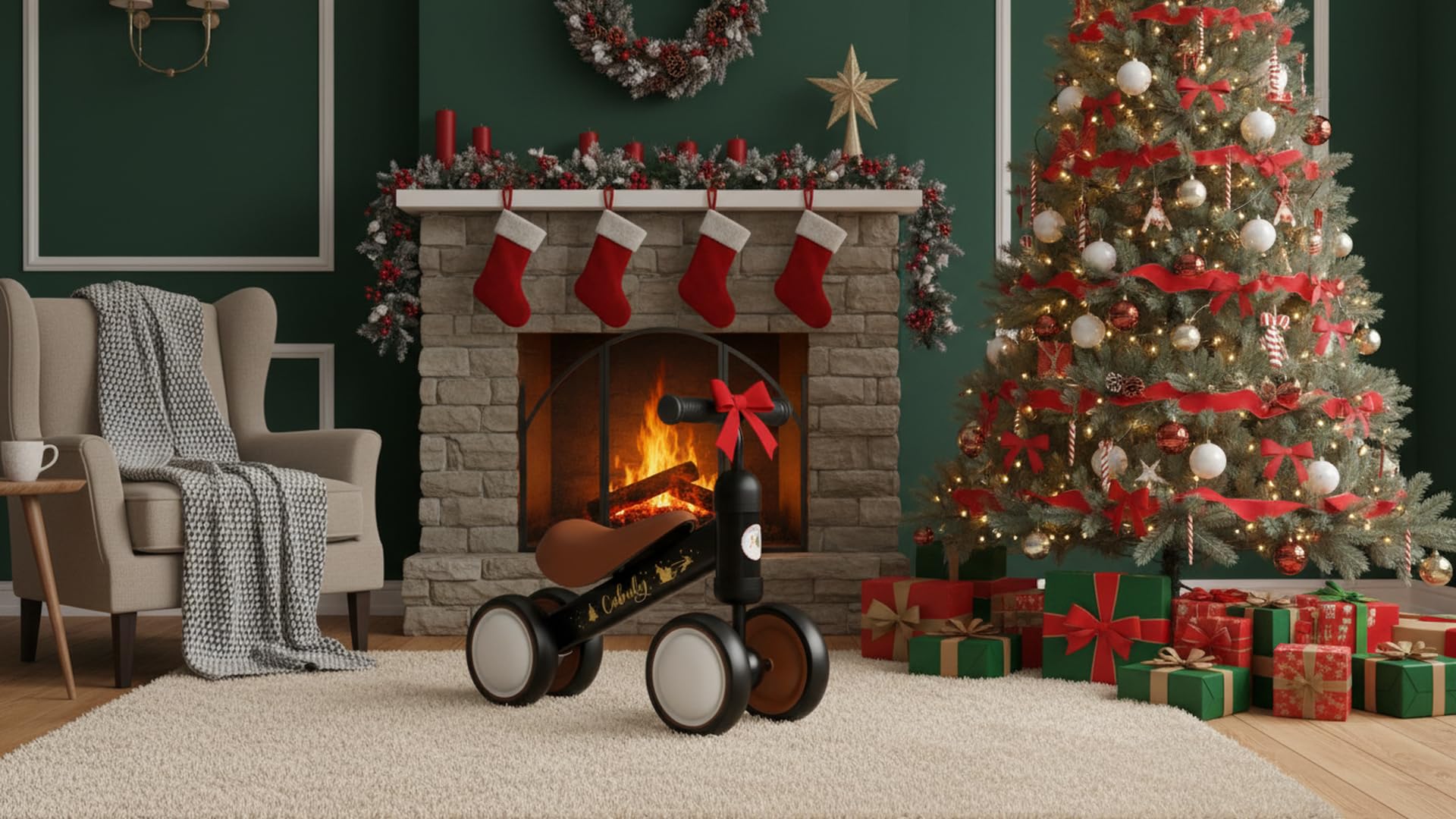 Gift-ready Cubuly balance bike packaging suitable for holidays.