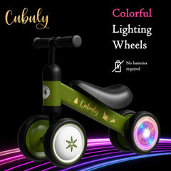 Cubuly Green balance bike assembly guide for quick setup.