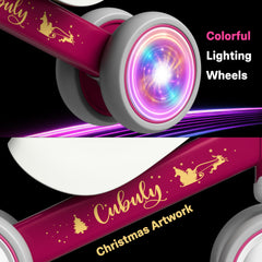 Cubuly pink balance bike being assembled for quick setup
