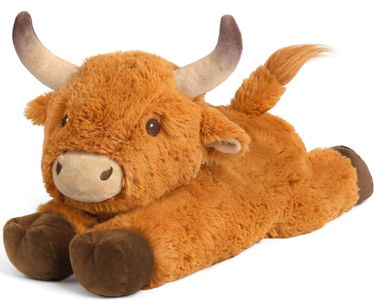 Cuckool Bull plush front view showing lifelike shaggy fur and inviting cuddle appeal