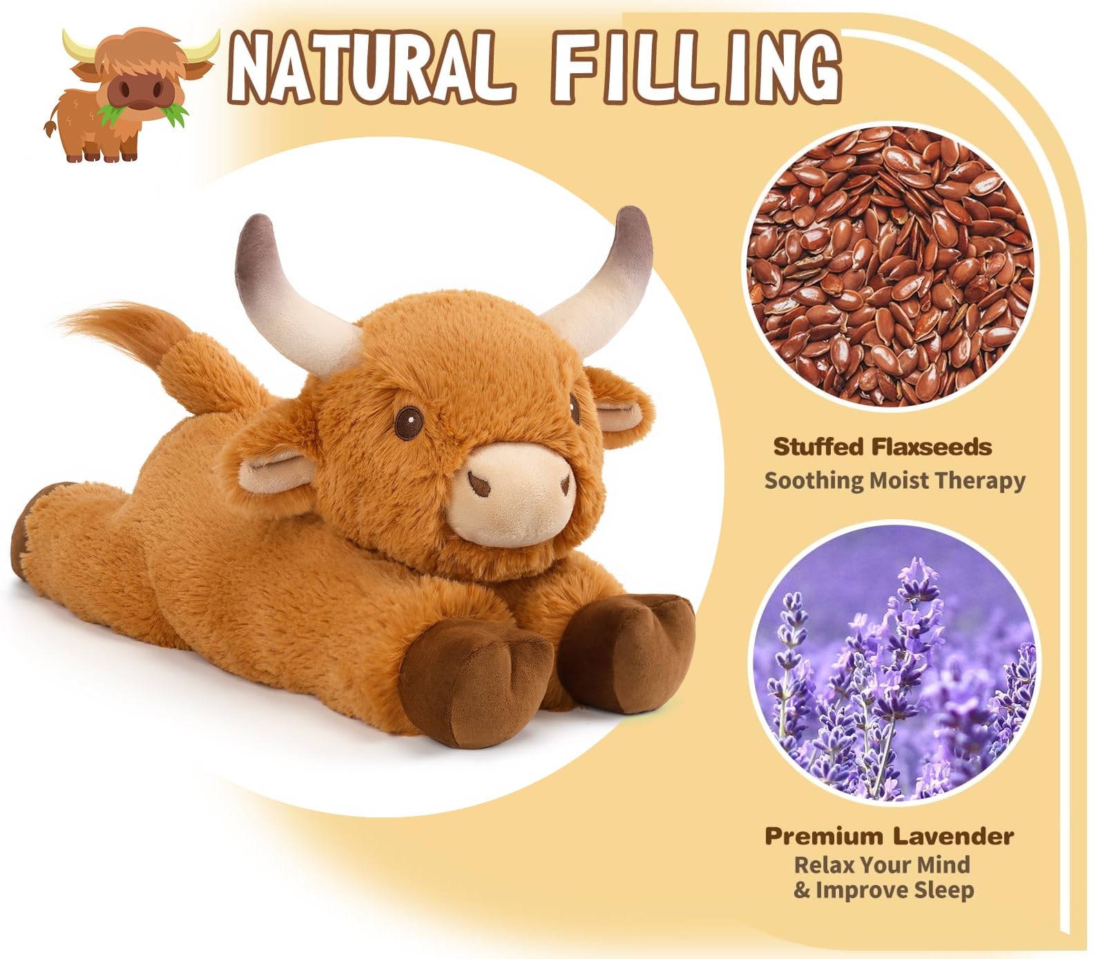 Cuckool Bull plush being warmed in microwave for soothing heat