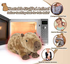 Cuckool Capybara Plush Microwave warmth in 60-90 seconds.