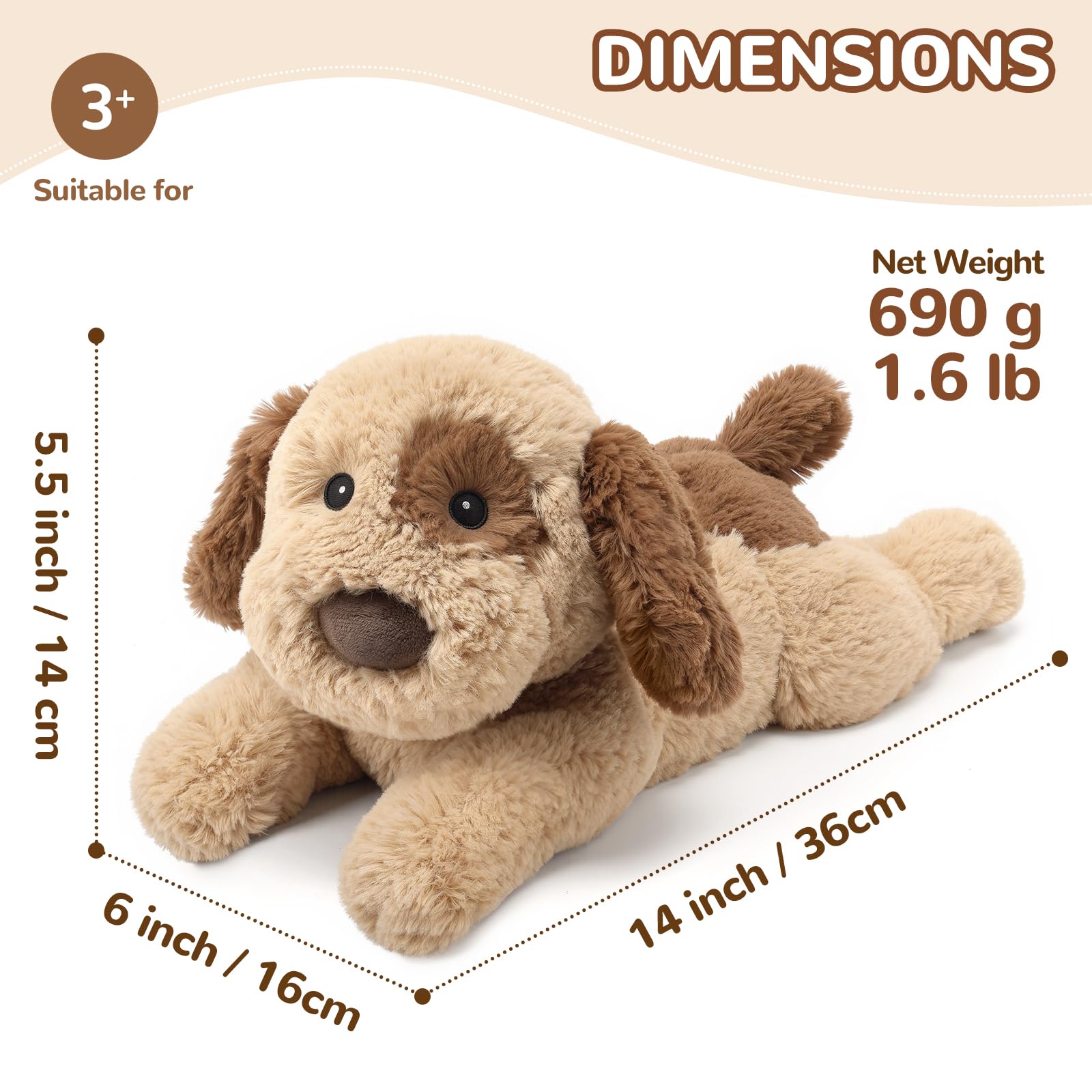 Cuckool dog plush resting on a bed for bedtime comfort.