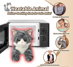 Cuckool heatable cat plush with lavender scent promotes relaxation and comfort.