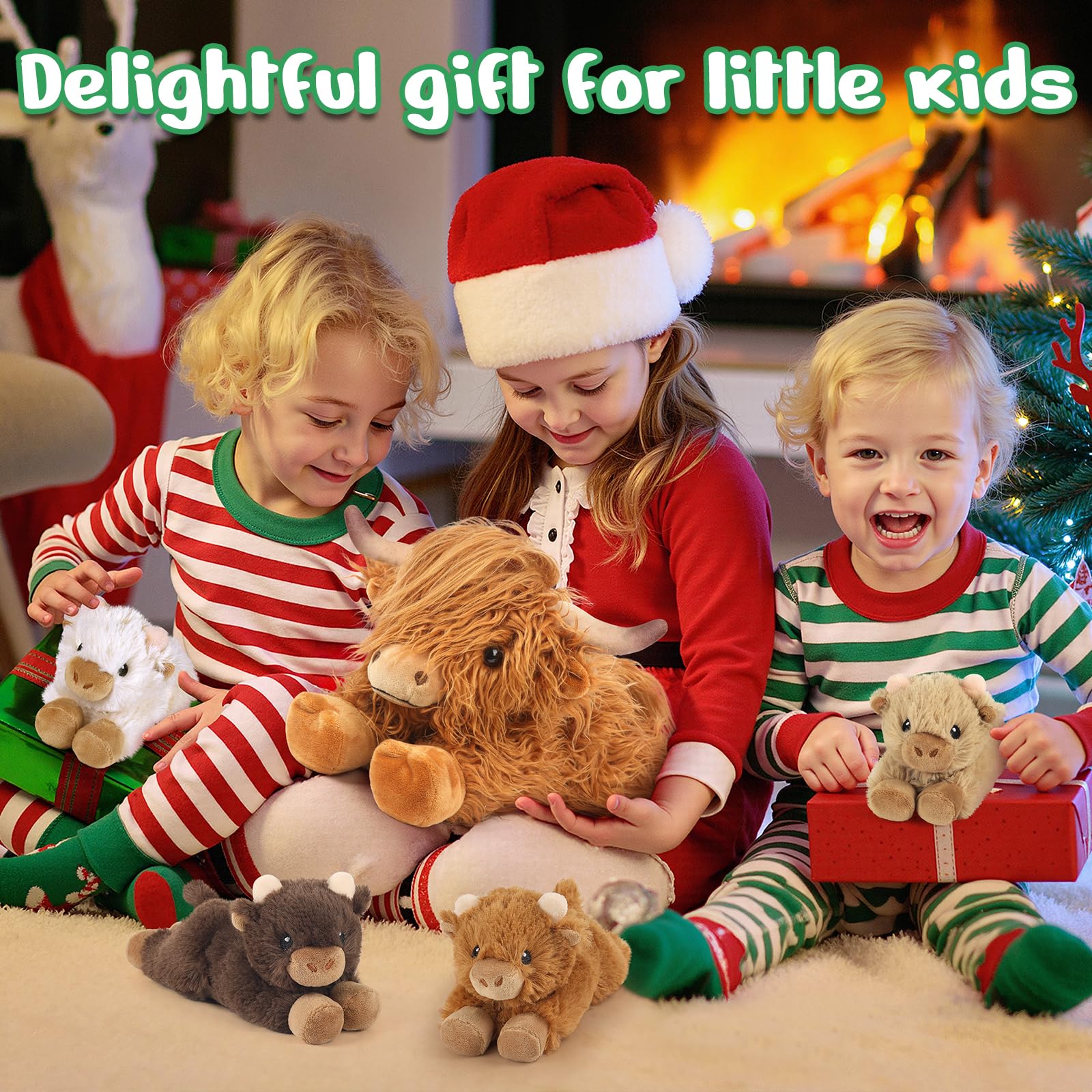 Cuckool Highland Cow baby plush 3 part of the playset