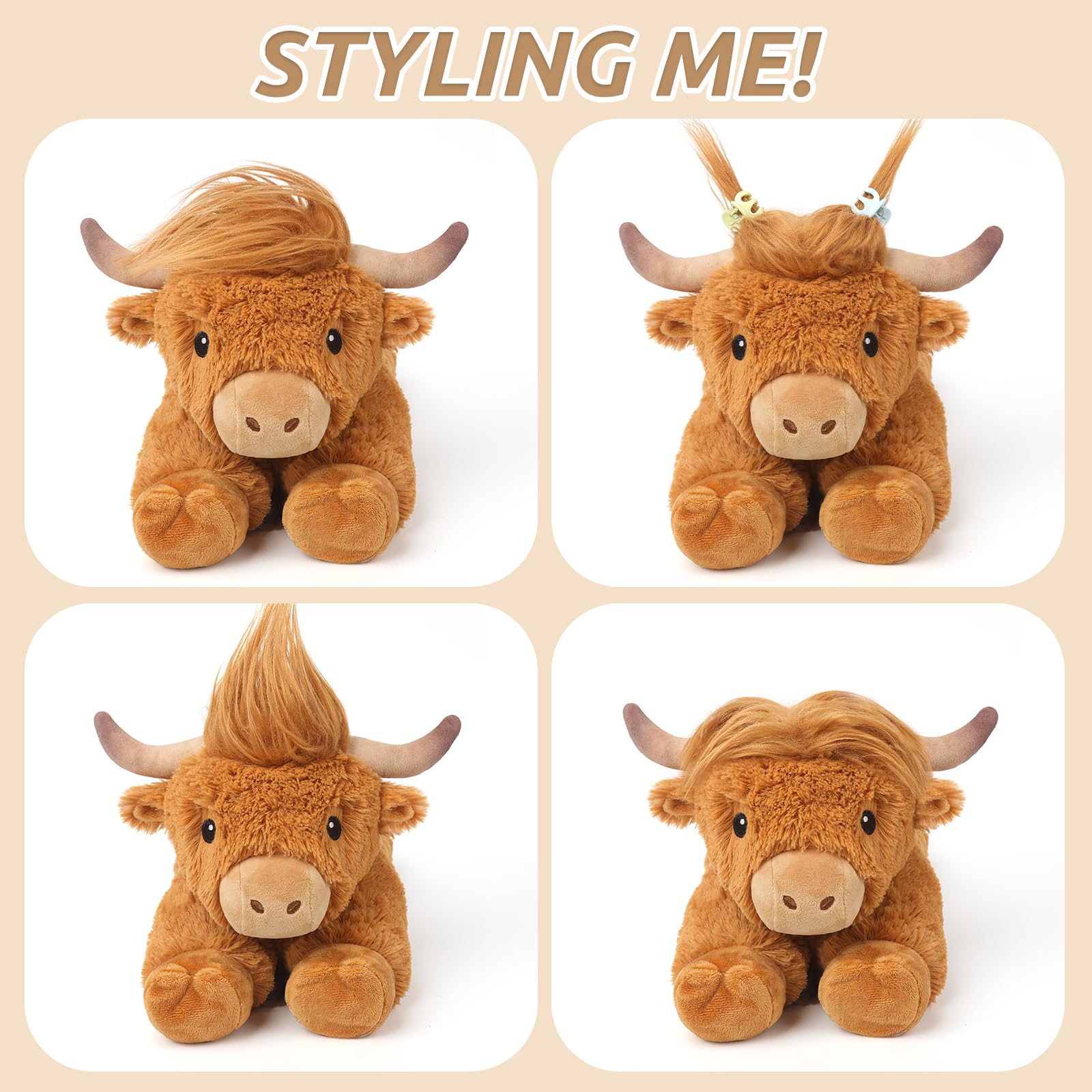 Highland Cow bedtime companion in a cozy setting for kids and adults.