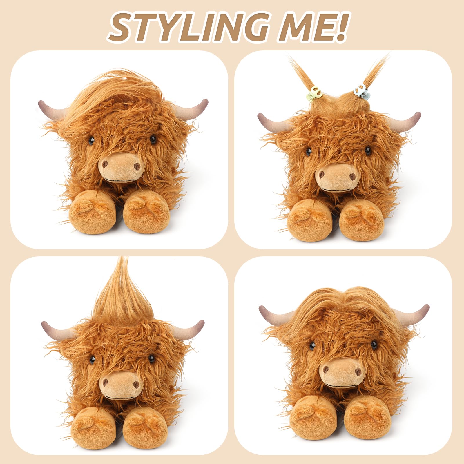 Cuckool Highland Cow Plush lavender scented for calming ambience.