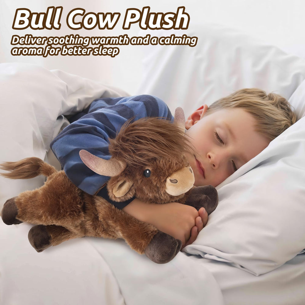 Cuckool Highland Cow plush snuggle ready for naps and travel