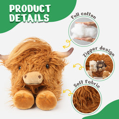 Cuckool Highland Cow snuggle companion ready for bedtime hugs