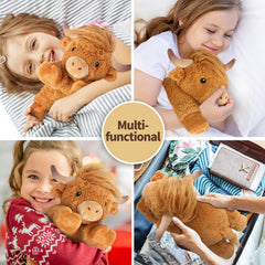 Ultra-soft plush material of Cuckool Highland Cow for gentle hugs.