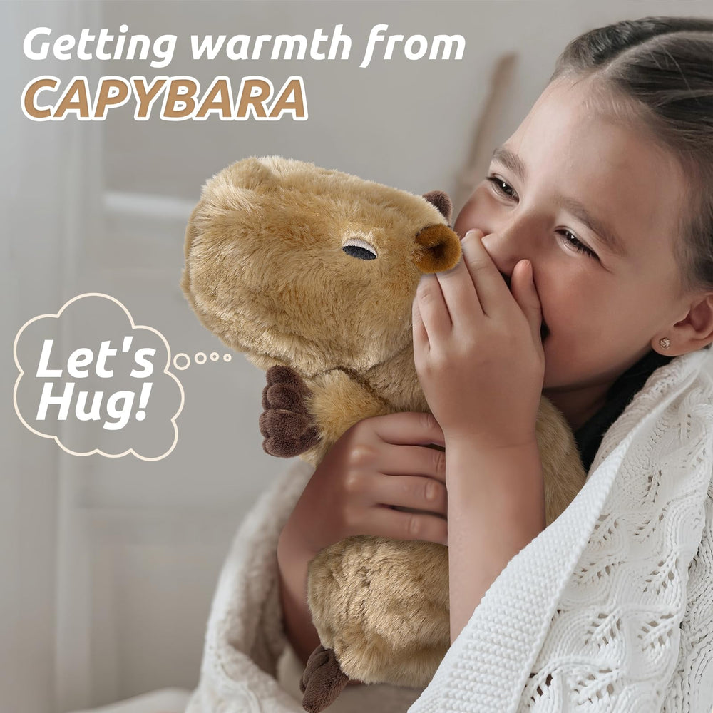 Cuckool microwavable capybara plush toy provides warm comforting heat