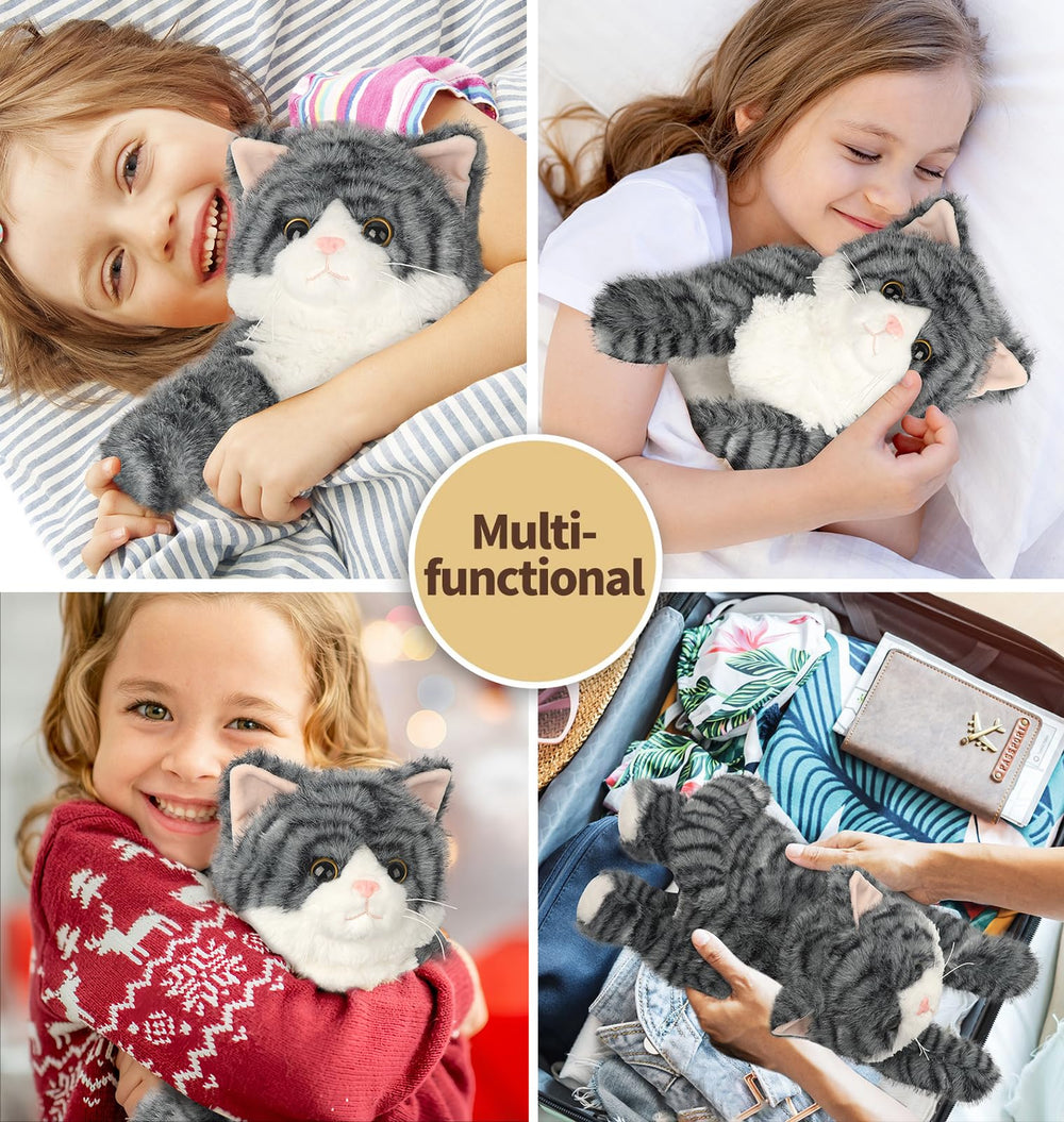 Cuckool soft plush cat belly-down pose designed for easy play.