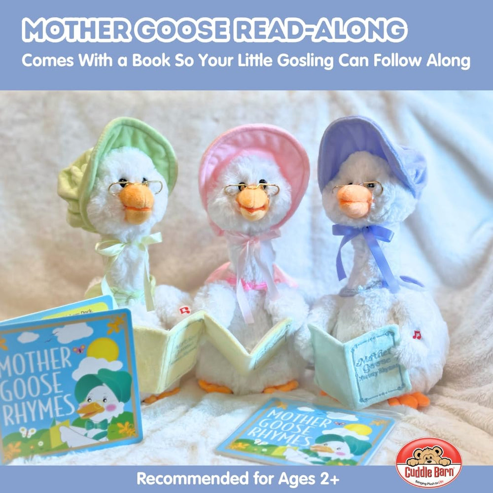 Animated plush with moving mouth engages children during storytelling.