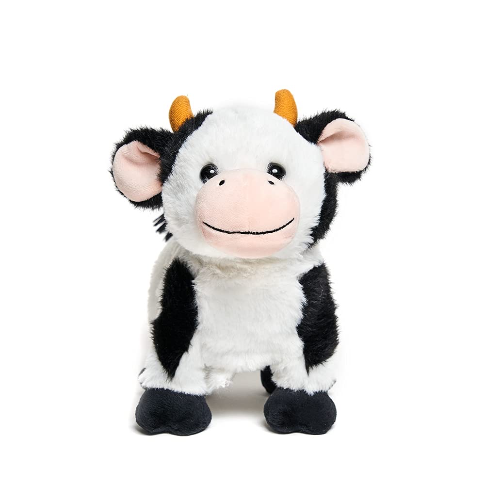 Cuddle Barn Barnyard Buddies Cow plush feels soft and cuddly.