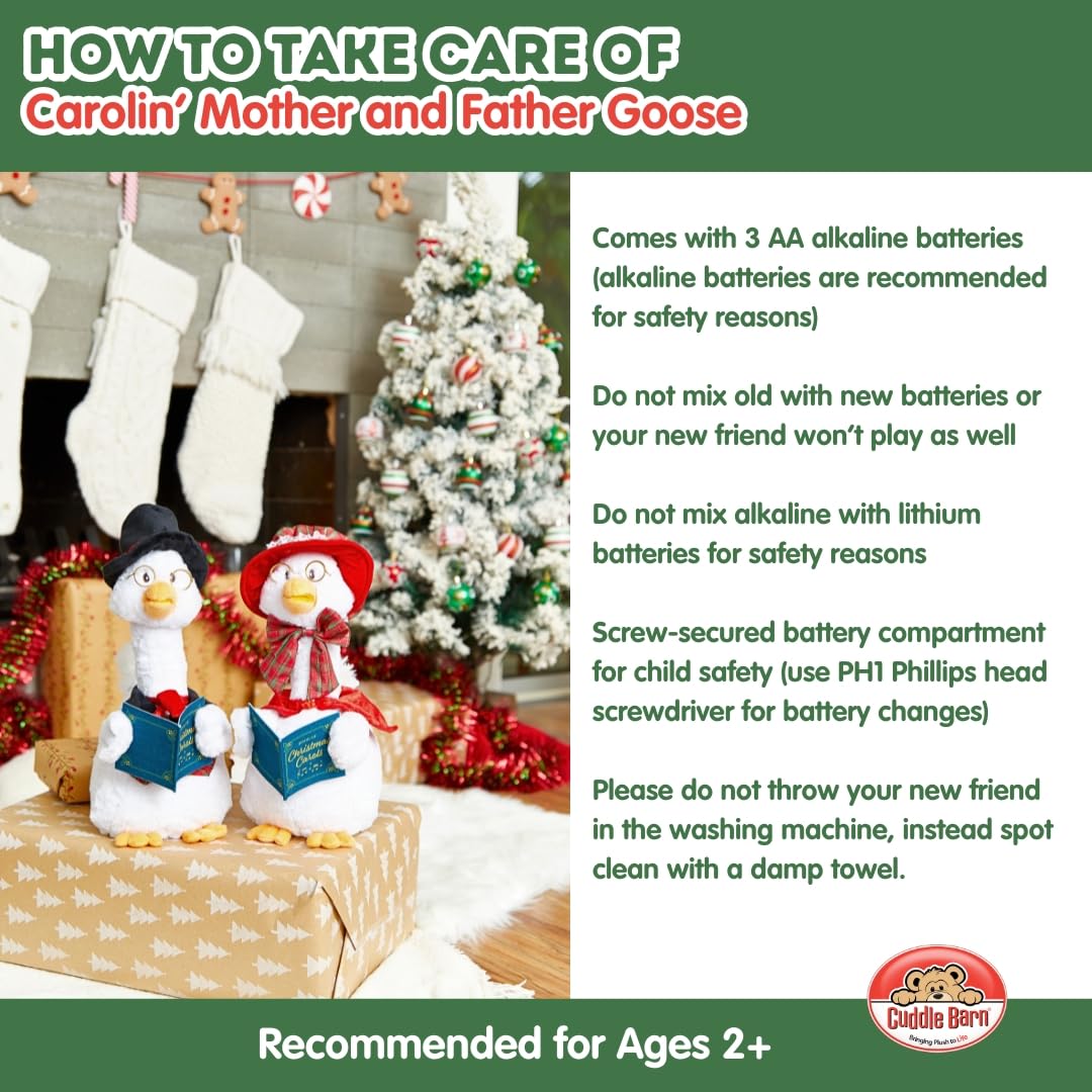 Cuddle Barn Carolin' Father Goose plush fabric feels soft and cozy