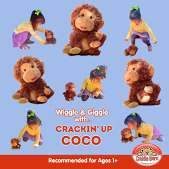 Entertaining Coco plush toy sparks active toddler play.