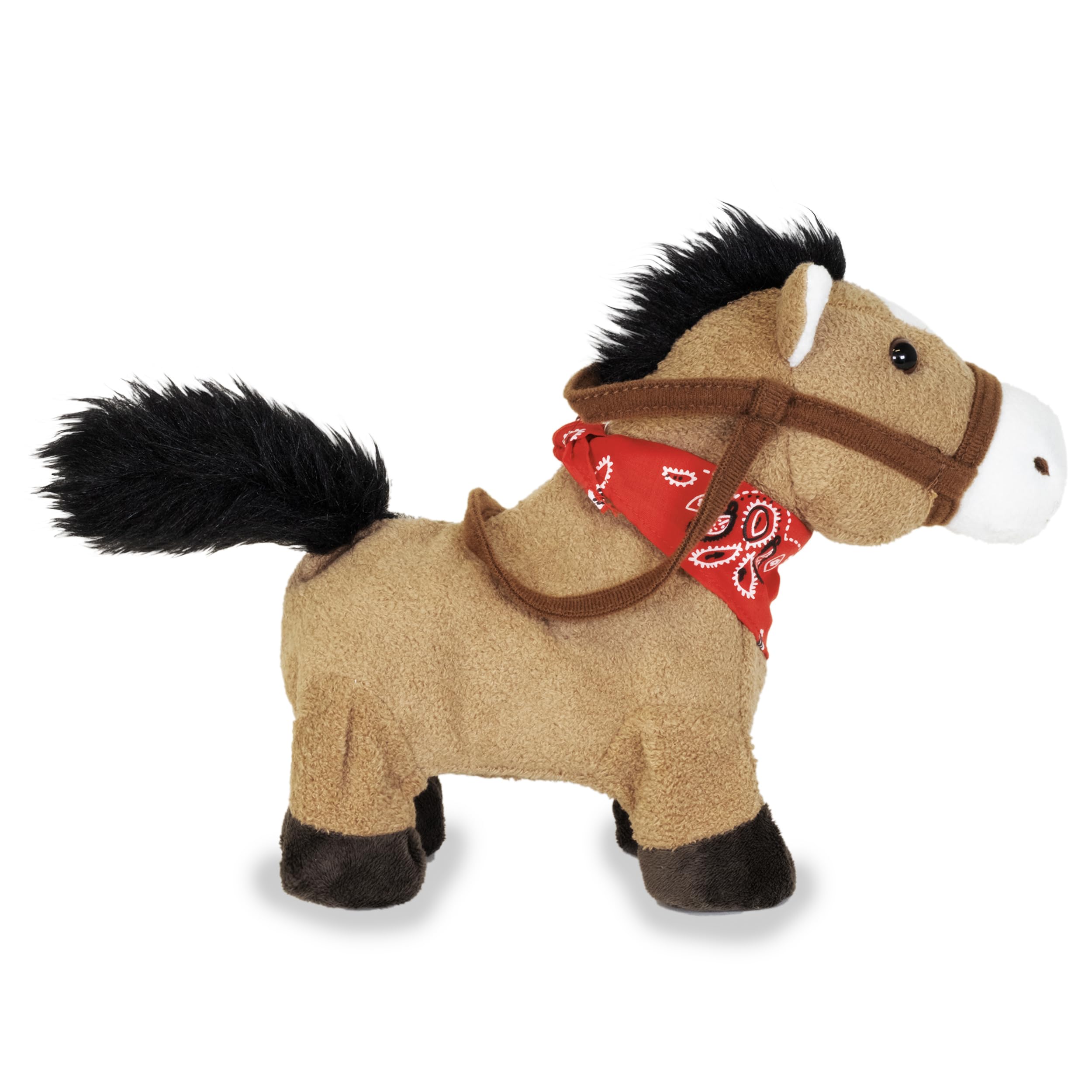 Cuddle Barn Gallop plush toy ready to be gifted to a child.