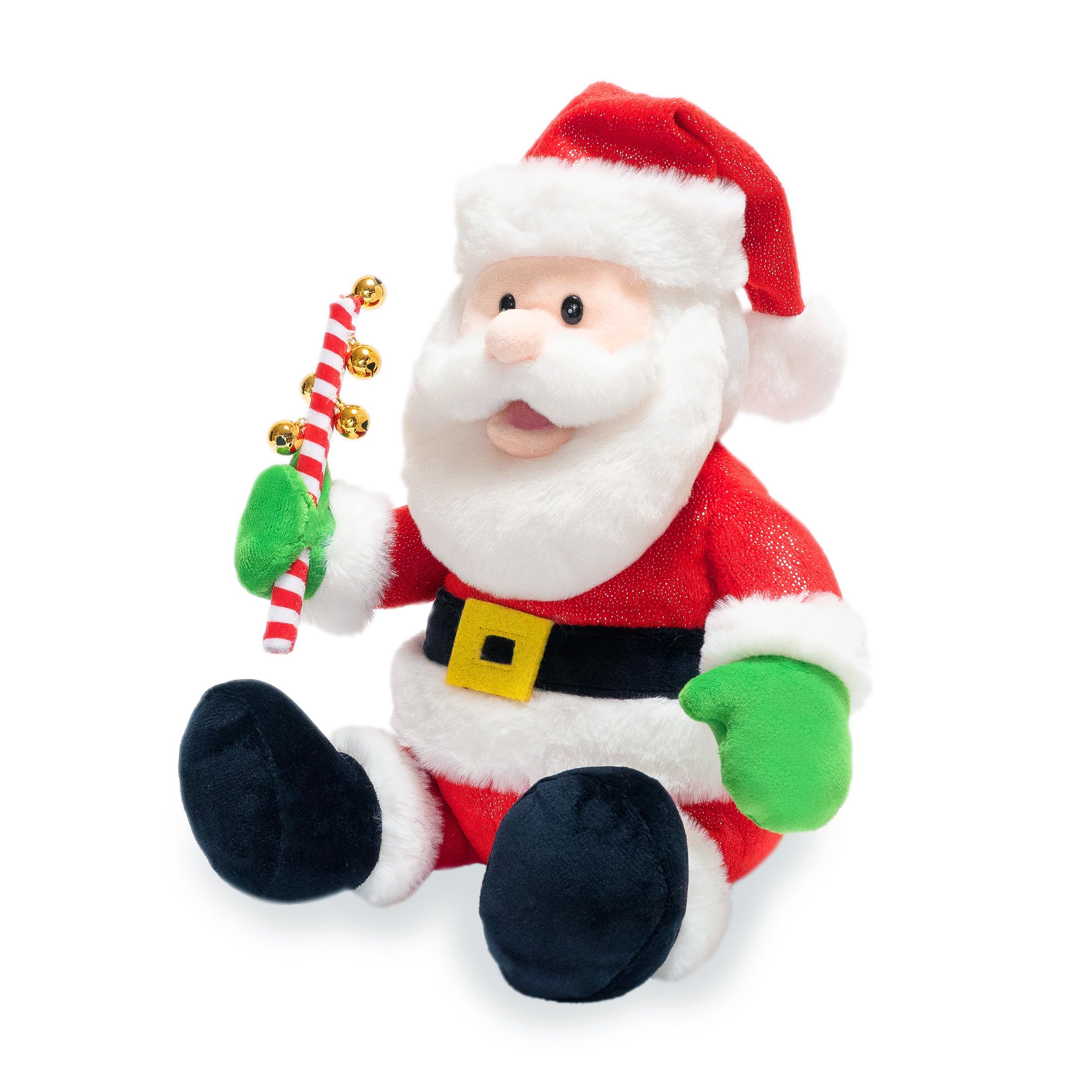 Cuddle Barn Jingling Santa holiday decor ready for display