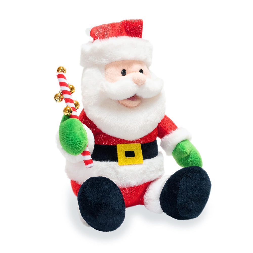 Cuddle Barn Jingling Santa packaging polybag for transit cleanliness