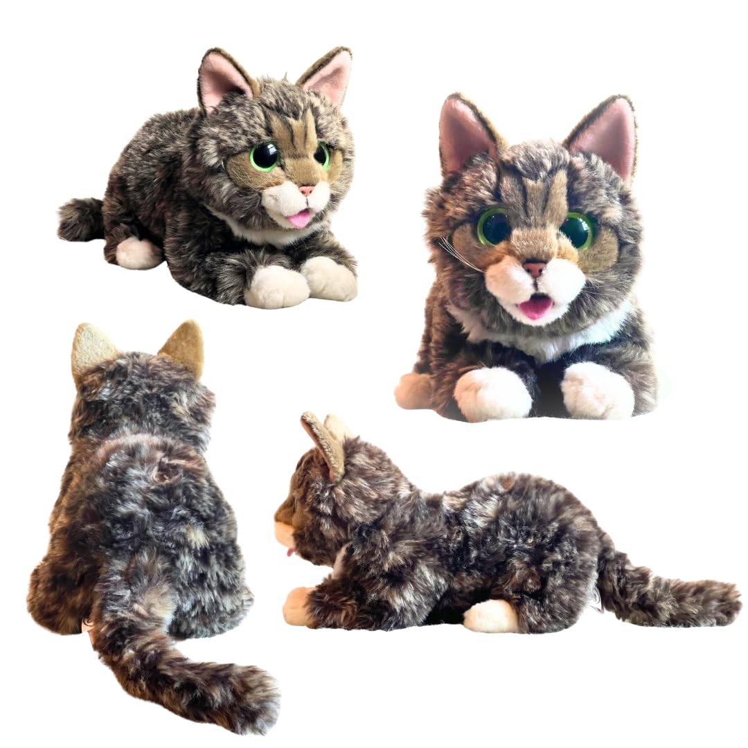 Lil Bub plush in hand by Cuddle Barn, portable cuddle buddy for travel.